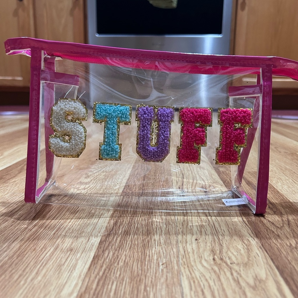 Zippered STUFF Clear Pouch